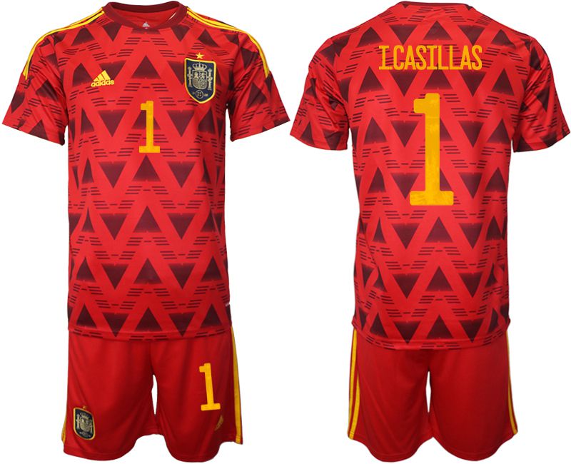 Cheap Men 2022 World Cup National Team Spain home red 1 Soccer Jersey